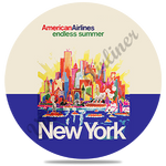 AA New York City Travel Poster Round Coaster