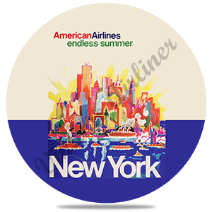 AA New York City Travel Poster Round Coaster