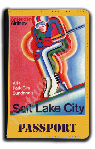 AA Utah Ski Travel Poster Passport Case