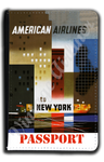 AA New York 1960's Travel Poster Passport Case