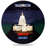 AA Washington DC 1960's Travel Poster Round Coaster