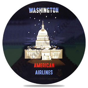 AA Washington DC 1960's Travel Poster Round Coaster