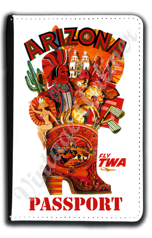 TWA Arizona Travel Poster Passport Case