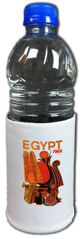 TWA Egypt Travel Poster Bag Sticker Koozie