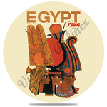 TWA Egypt Travel Poster Bag Sticker Round Coaster