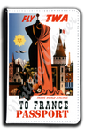 TWA France Travel Poster Passport Case