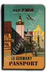 TWA Germany Travel Poster Passport Case