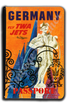 TWA Germany 1950's Travel Poster Passport Case