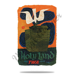 TWA Holy Land Travel Poster Round Coaster