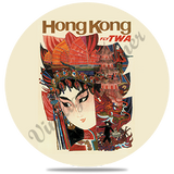 TWA Hong Kong Travel Poster Round & Squarrer Coaster