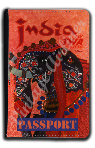 TWA India Travel Poster Passport Case