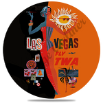 TWA Las Vegas Travel Poster Round Coaster