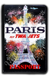TWA Paris Travel Poster Passport Case
