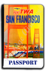 TWA San Francisco 1960's Travel Poster Passport Case