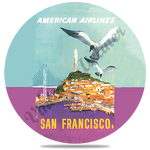 TWA San Francisco 1970's Travel Poster Round Coaster