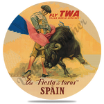 TWA Spain Travel Poster Round Coaster