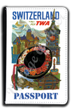 TWA Switzerland Travel Poster Passport Case