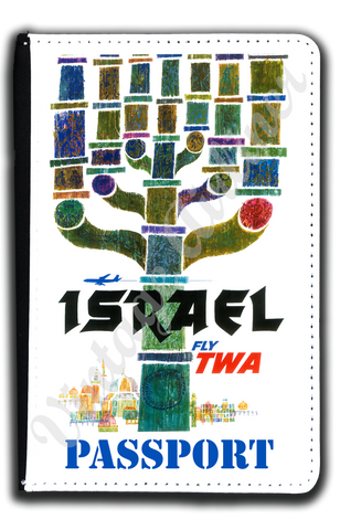 TWA Israel 1950's Travel Poster Passport Case
