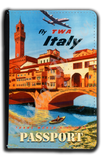 TWA Italy 1950's Travel Poster Passport Case