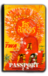 TWA 1950's Los Angeles Travel Poster Passport Case