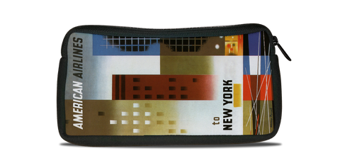 AA New York 1960's Travel Poster Bag Sticker Travel Pouch