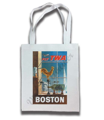 Fly TWA Boston Weathervane Original Travel Poster Tote Bag