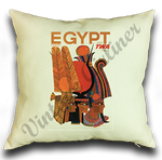 TWA Egypt Travel Poster Linen Pillow Case Cover