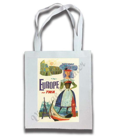 TWA Europe Travel Poster Tote Bag