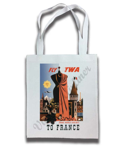 TWA France Travel Poster Tote Bag