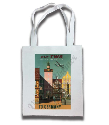 TWA Fly To Germany Travel Poster Tote Bag