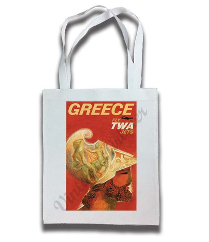 TWA Greece Travel Poster Tote Bag