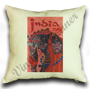 TWA India Travel Poster Linen Pillow Case Cover