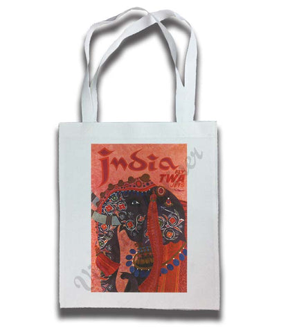 TWA India Travel Poster Tote Bag