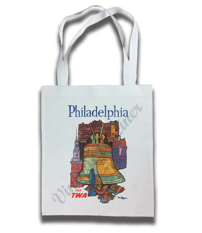 TWA Philadelphia Travel Poster Tote Bag