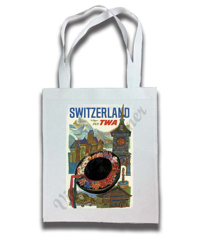 TWA Switzerland Travel Poster Tote Bag