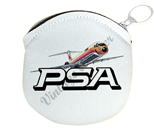 Pacific Southwest Airlines (PSA) DC-9 Round Coin Purse