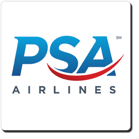 PSA Airlines Logo Travel Poster Square Coaster
