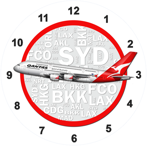 QANTAS A380-800 Wall Clock