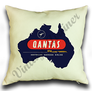 QANTAS Vintage Linen Pillow Case Cover