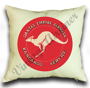 QANTAS Empire Airways 1940's Vintage Linen Pillow Case Cover