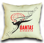 QANTAS Airways 1950's Vintage Linen Pillow Case Cover