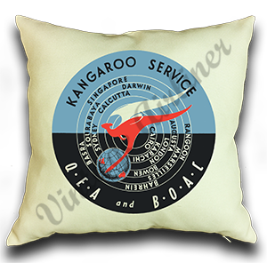 QANTAS Empire Airways 1950's Linen Pillow Case Cover