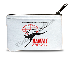 QANTAS Airways 1950's Vintage Bag Sticker Rectangular Coin Purse