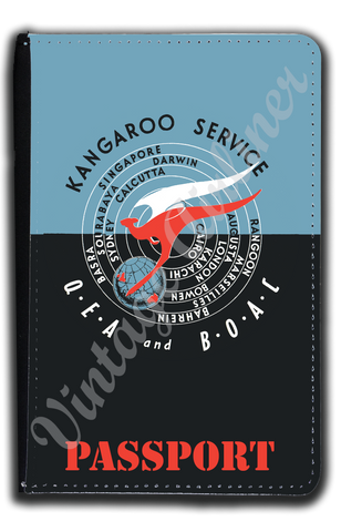 QANTAS Empire Airways 1950's Vintage Bag Sticker Passport Case