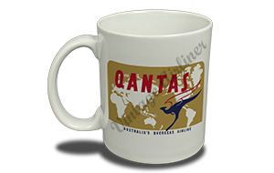 QANTAS World Map Vintage Bag Sticker  Coffee Mug