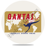 QANTAS 1960's World Map Round Coaster