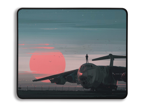 Red Sunset Cargo Plane Mousepad