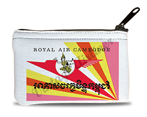 Royal Air Cambodge Vintage Bag Sticker Rectangular Coin Purse