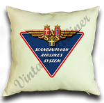 Scandinavian Airlines (SAS) 1960's Triangle Linen Pillow Case Cover