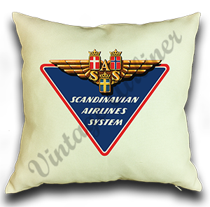 Scandinavian Airlines (SAS) 1960's Triangle Linen Pillow Case Cover